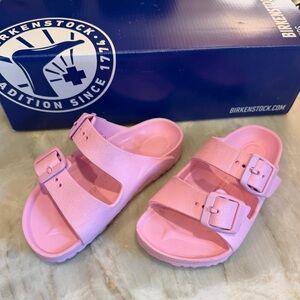 Birkenstock Kids Two-Strap Pink EVA Slides